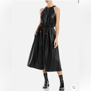 Proenza Schouler Faux Leather Mid Calf Halter Dress Size 4